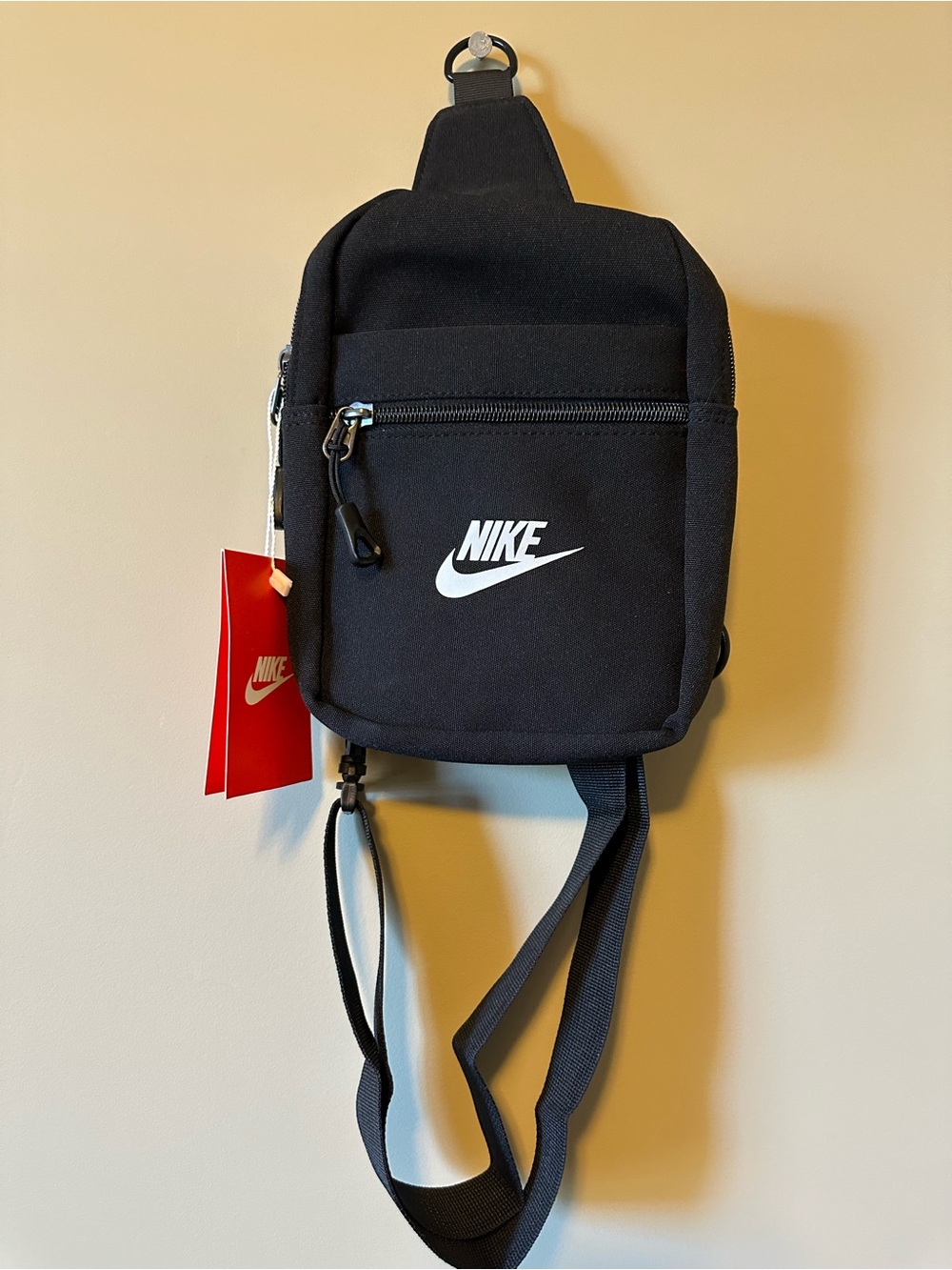 Nike Black Sling Crossbody Bag with White Logo